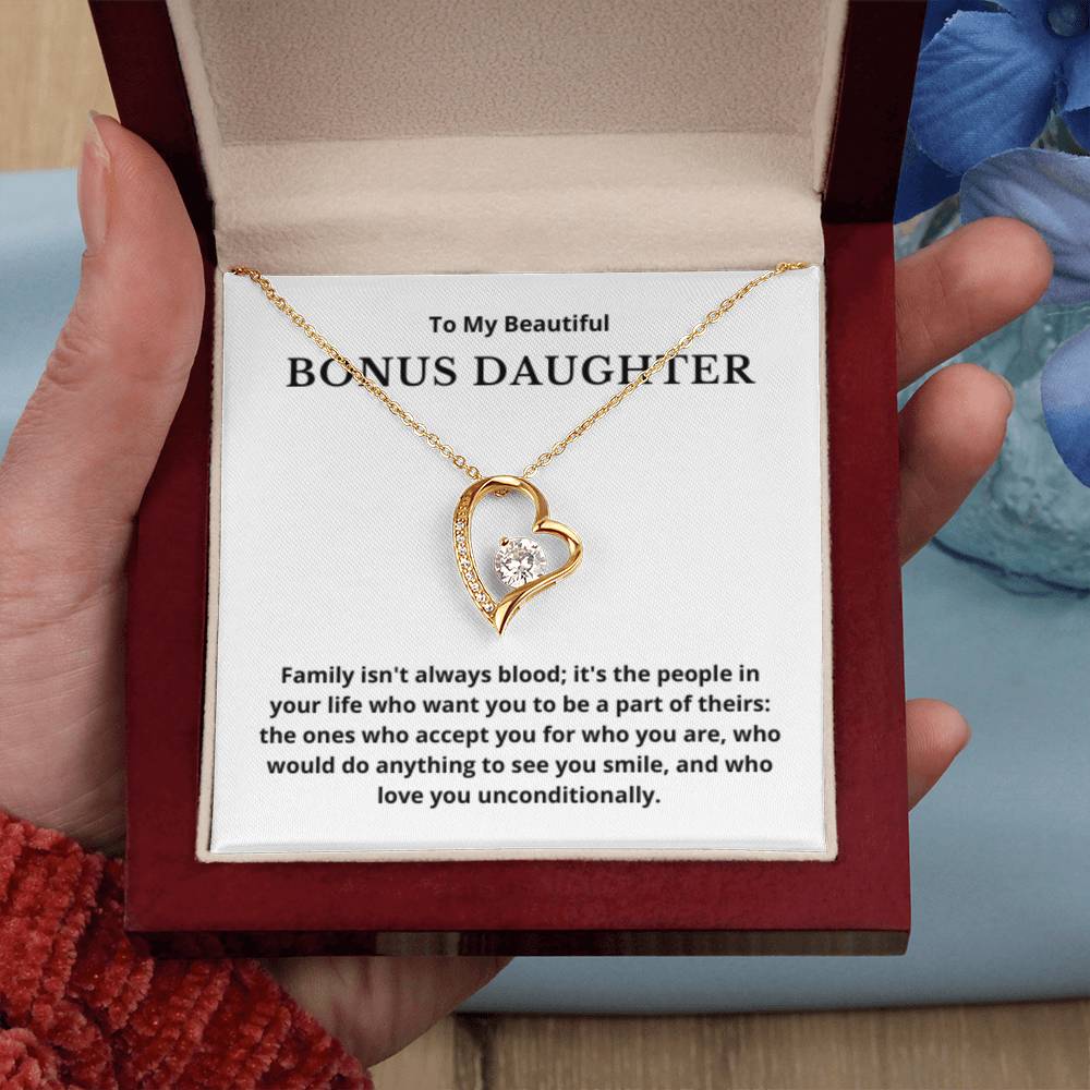 BONUS DAUGHTER gift for step daughter wedding gifts step daughter necklace gift to step daughter from bride groom stepmother BIRTHDAY gift