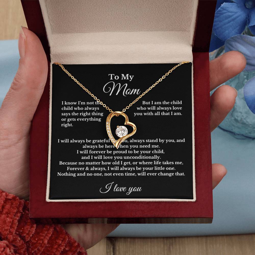 To My Mom Heart Necklace Gift For Mothers Day, Valentines, Christmas, Her Birthday