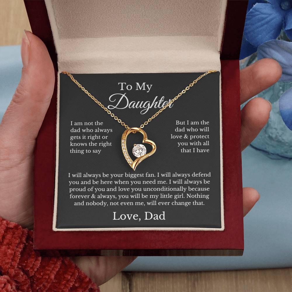 To My Daughter  Heart Necklace From Dad