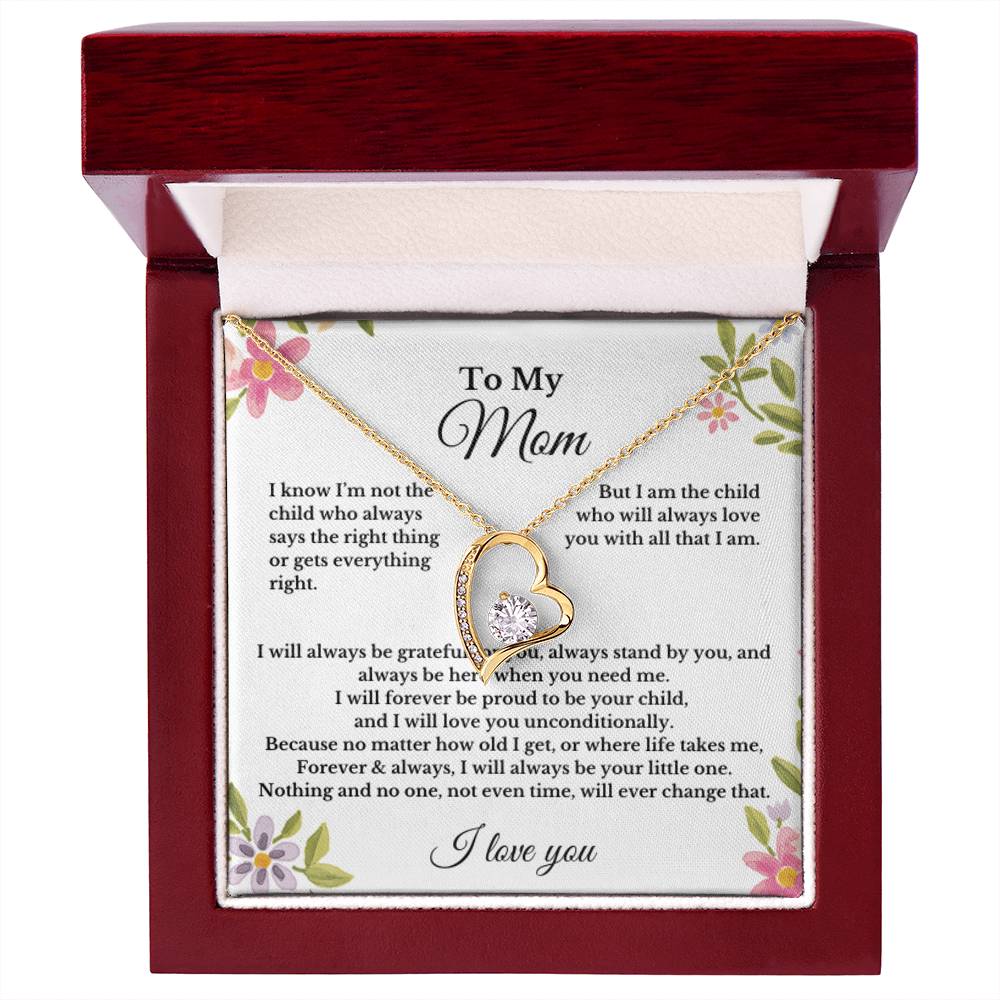 To My Mom Heart Necklace Gift For Mothers Day, Valentines, Christmas, Her Birthday