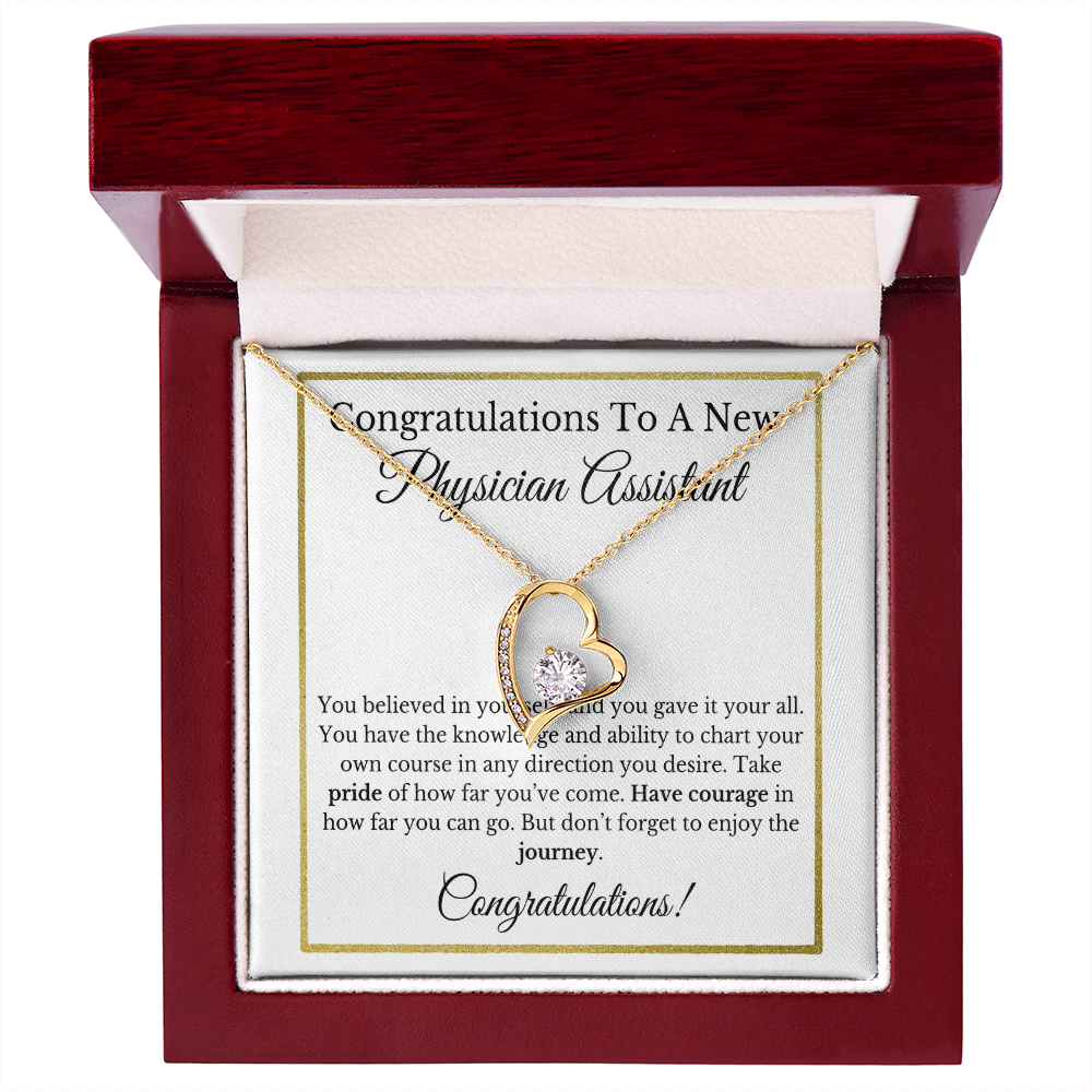 Physician Assistant Graduation Gift, Graduation Gift, PA School Grad Jewelry Gift.Heart Necklace