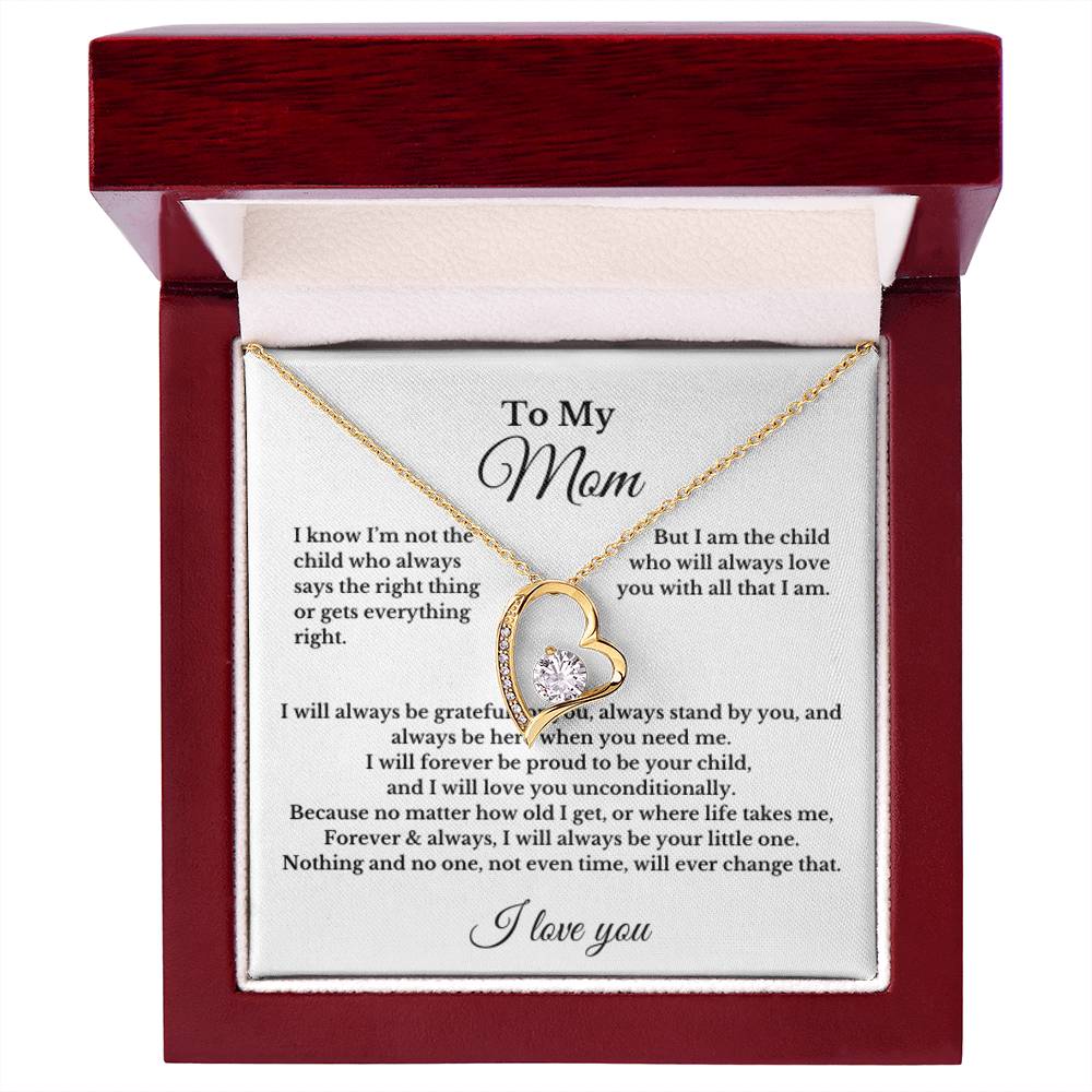 To My Mom Heart Necklace Gift For Mothers Day, Valentines, Christmas, Her Birthday