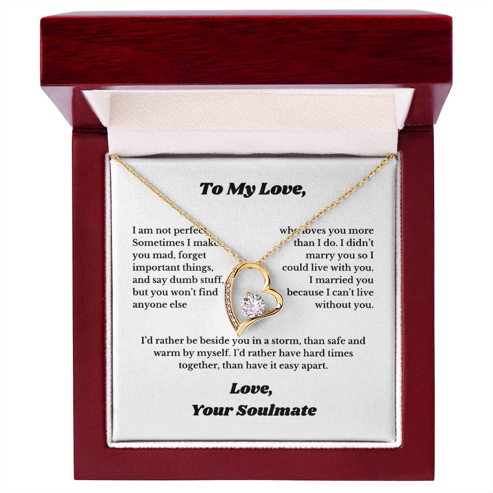 Gifts To My Love, Necklace for Wife From Husband, Anniversary Jewelry, Christmas Birthday for Her, To My Soulmate Gift, Wifey, Valentines