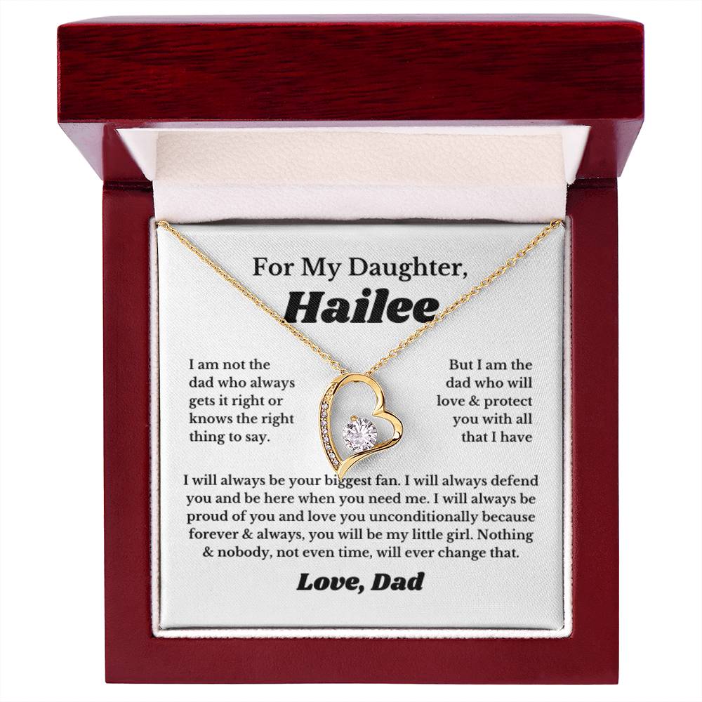 [Custom] For My Daughter Heart Necklace Gift From Dad, Daughter Gift, Father Daughter Necklace
