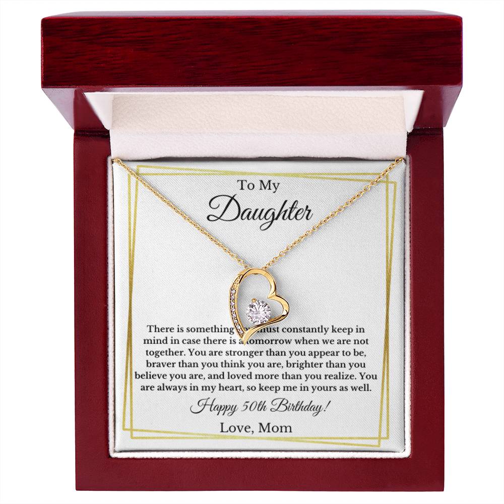 Daughter's 50th Birthday Heart Necklace Gift From Mom