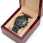 2026 Engraved Black Chronograph Watch, Eagle Gift, Eagle Watch, Gift for Eagle, Congratulations