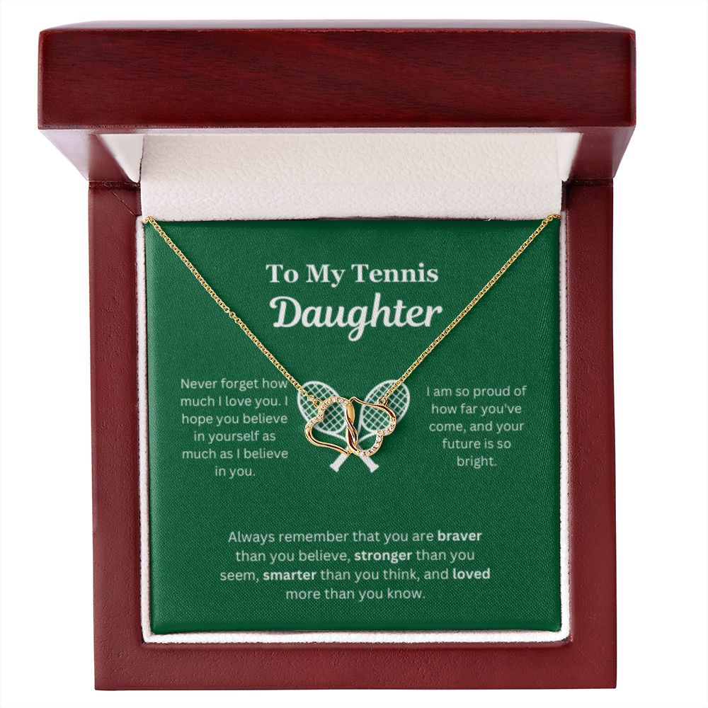 EllePendants To My Tennis Daughter Necklace, Father Daughter Necklace