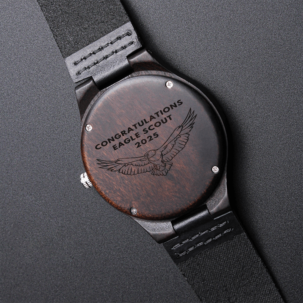 2025 Engraved Wood Watch, Eagle Scout Gift, Eagle Scout Watch