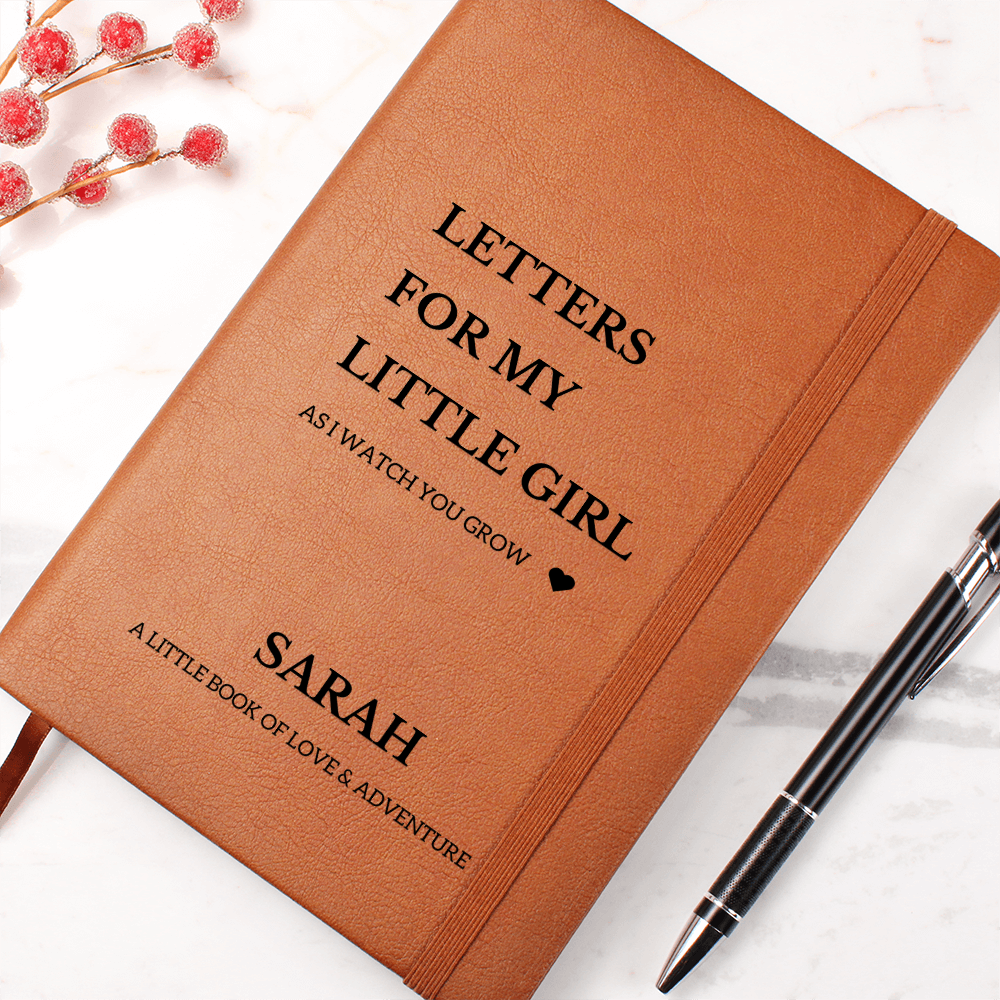 Personalized Name Letters To My Little Girl Daughter Notebook Custom Pregnancy Journal Baby Girl Shower Gift for New Mom & Dad Child Memory Book