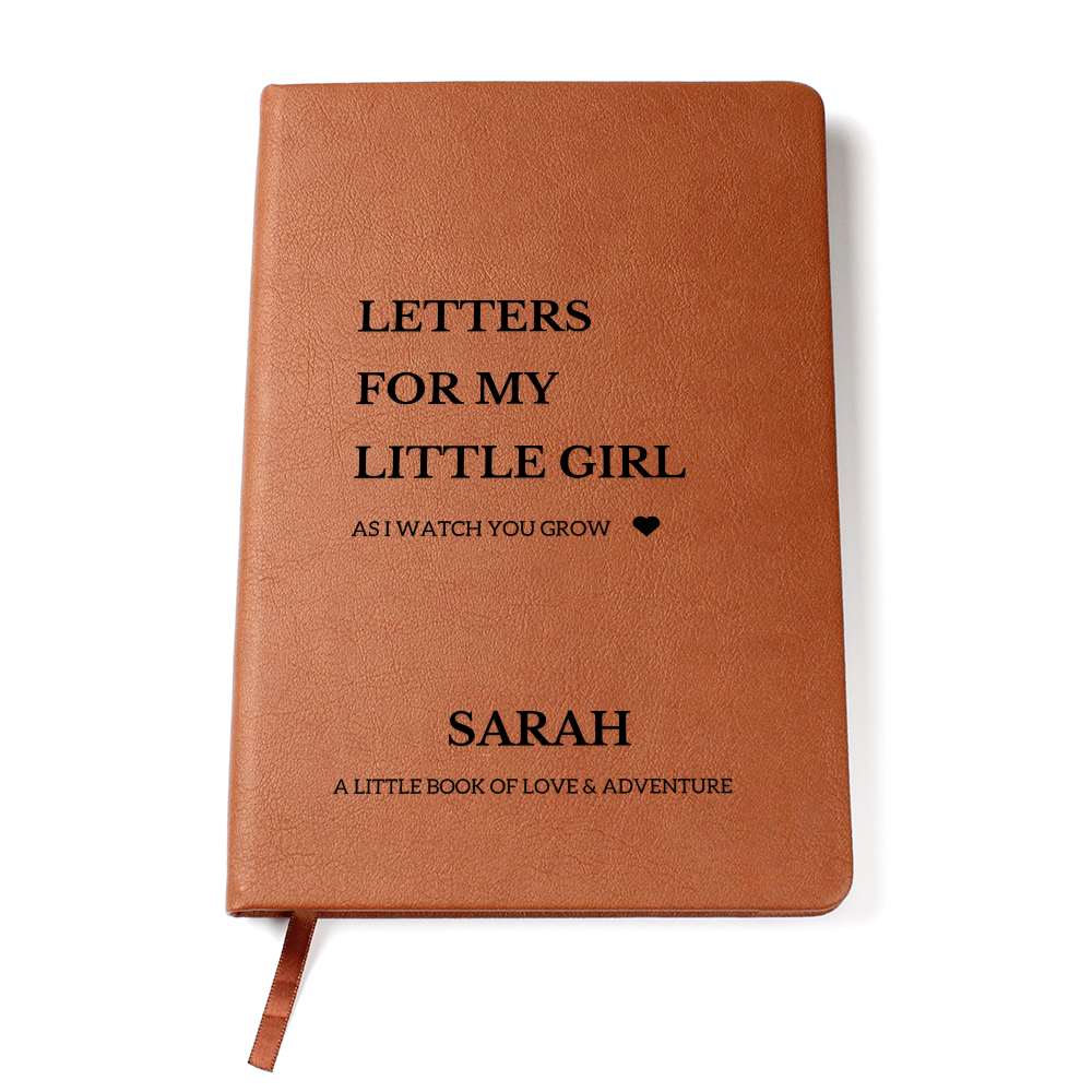 Personalized Name Letters To My Little Girl Daughter Notebook Custom Pregnancy Journal Baby Girl Shower Gift for New Mom & Dad Child Memory Book