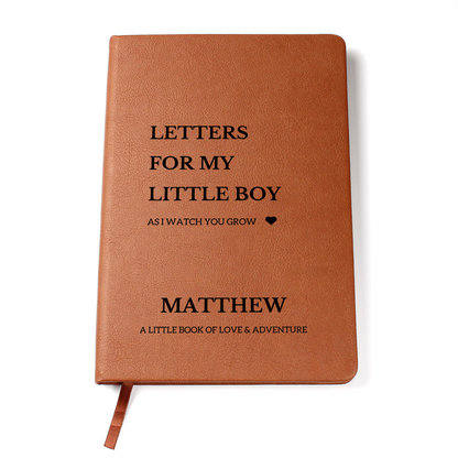 Personalized Name Letters For My Little Boy, Son Notebook Custom Pregnancy Journal Customized Baby Boy Shower Gift for New Mom & Dad Child Memory Book