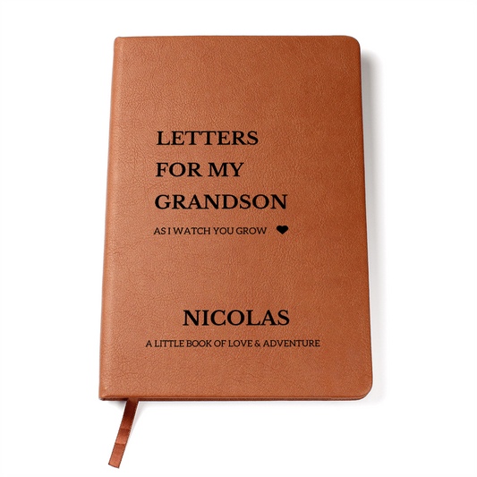 Personalized Name Letters For My GrandSon Notebook Custom Journal Customized Birthday Gift from Grandparents Child Memory Book