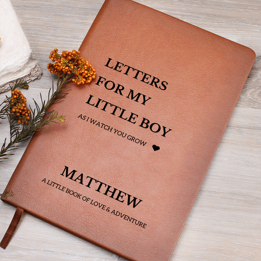 Personalized Name Letters For My Little Boy, Son Notebook Custom Pregnancy Journal Customized Baby Boy Shower Gift for New Mom & Dad Child Memory Book
