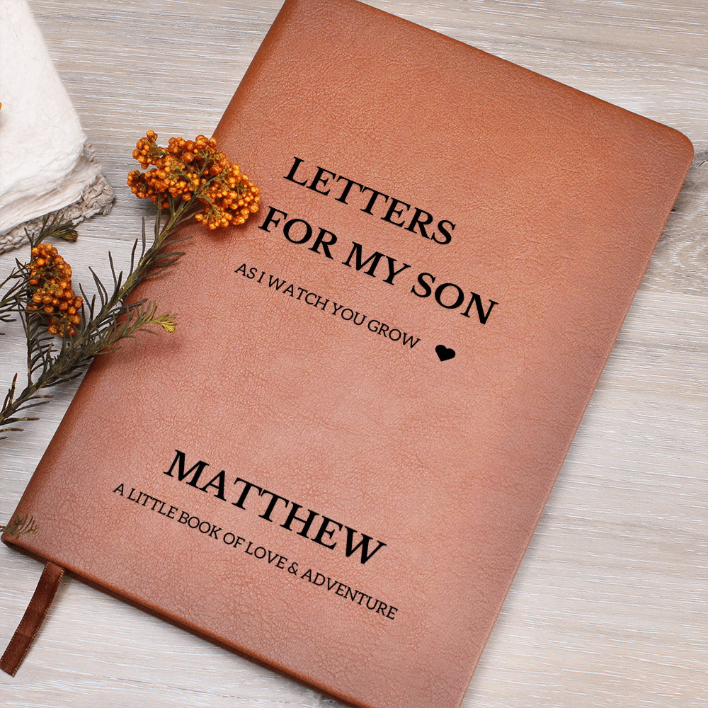 Personalized Name Letters For My Son Notebook Custom Journal Customized Birthday Gift from Mom & Dad Child Memory Book, Christmas Gift