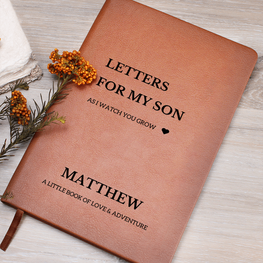 Personalized Name Letters For My Son Notebook Custom Journal Customized Birthday Gift from Mom & Dad Child Memory Book, Christmas Gift