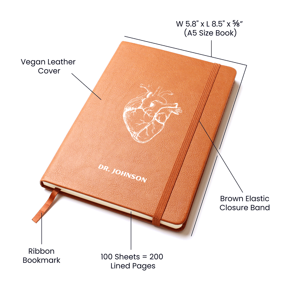 Personalized Name, Anatomical Heart Journal, Gift for Cardiologist, Cardiologist Gifts, Cardiologist Gift, Heart Doctor Gifts, Cardiologist Doctor, Heart Surgeon