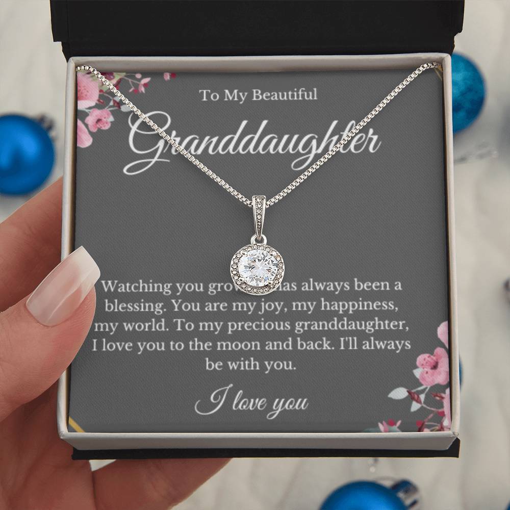 Eternal Hope, Grandparent Granddaughter Necklace, Grandfather Gift, Jewelry for Granddaughter, Message Card, Christmas Gift