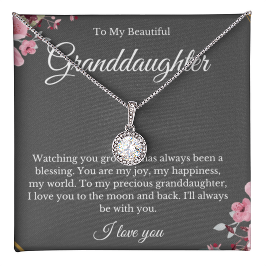 Eternal Hope, Grandparent Granddaughter Necklace, Grandfather Gift, Jewelry for Granddaughter, Message Card