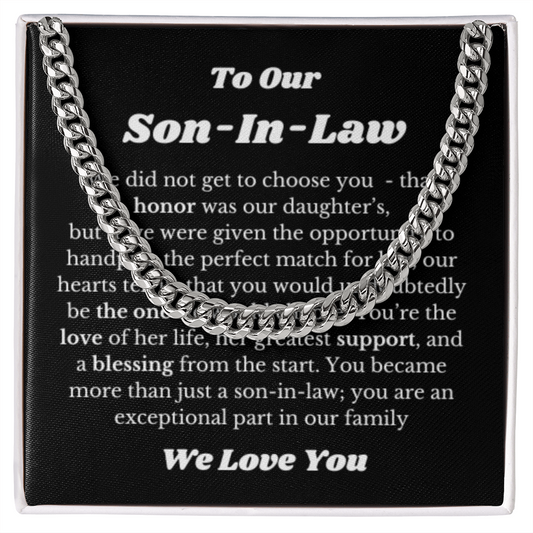 Gift for Son In Law, Son In Law Wedding Gift Idea Link Chain