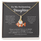 EllePendants To My Swimming Daughter Necklace, Father Daughter Necklace, Mother Daughter Necklace, Daughter Birthday, Heart Jewelry, Gold Jewelry, Interlocking Hearts, Message Card Necklace