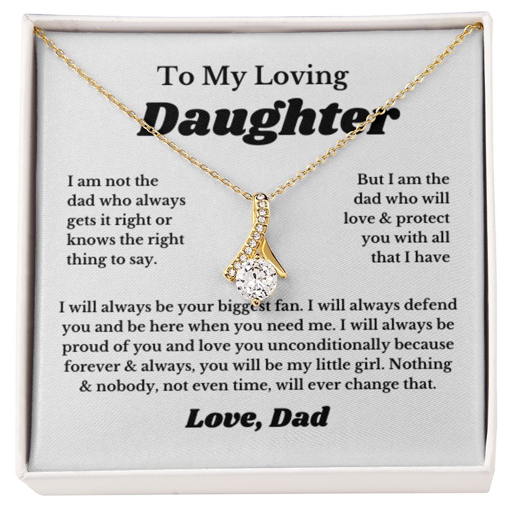 To My Daughter Ribbon Necklace Gift From Dad, Jewelry