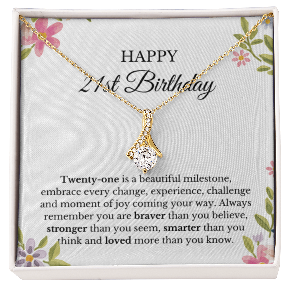 21st Birthday Ribbon Necklace