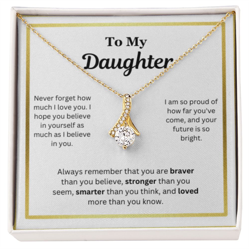 EllePendants To My Daughter Necklace, Father Daughter Necklace, Mother Daughter Necklace, Daughter Birthday, Heart Jewelry, Gold Jewelry, Interlocking Hearts, Message Card Necklace