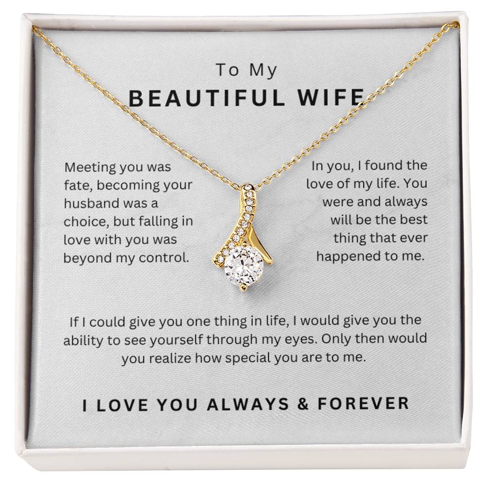 Jewelry Gift For Her, To My Wife Necklace With Message Card, Wife Gift From Husband, Anniversary Gift for Wife Christmas gift