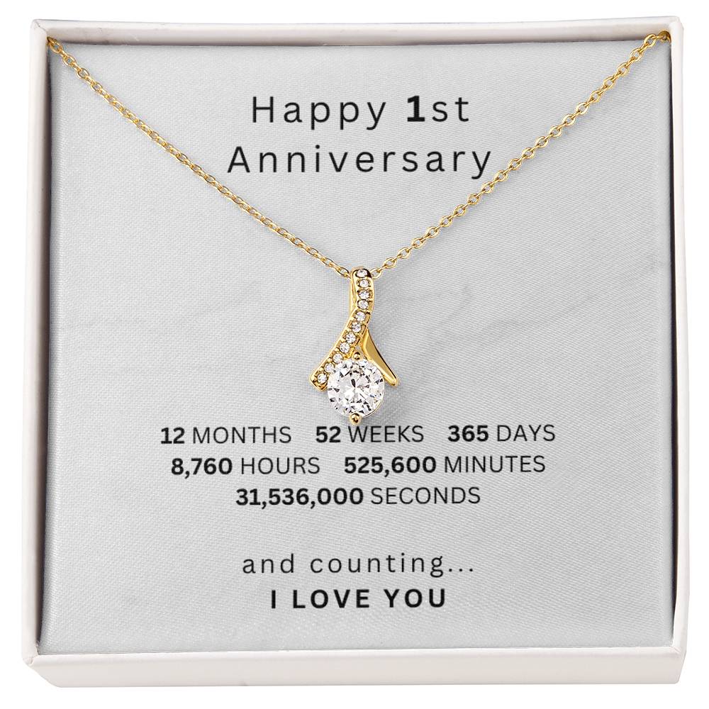 1 year Anniversary Gift for Girlfriend, 1st Anniversary Necklace, First anniversary gift for her, First Wedding