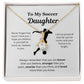 EllePendants To My Soccer Daughter Necklace, Father Daughter Necklace, Mother Daughter Necklace, Daughter Birthday, Heart Jewelry, Gold Jewelry, Interlocking Hearts, Message Card Necklace