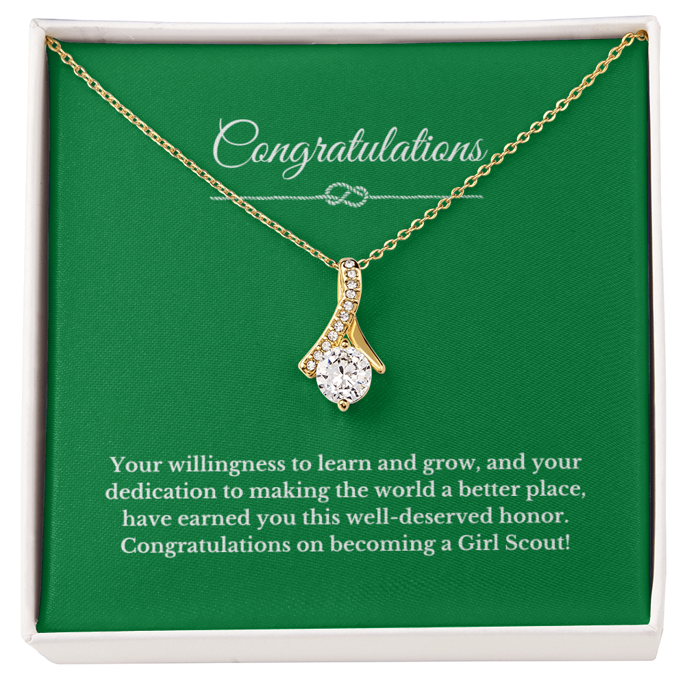 Ribbon Girl Scout Gift Necklace.