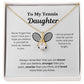 EllePendants To My Tennis Daughter Necklace, Father Daughter Necklace, Mother Daughter Necklace, Daughter Birthday, Heart Jewelry, Gold Jewelry, Interlocking Hearts, Message Card Necklace