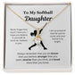 EllePendants To My Softball Daughter Necklace, Father Daughter Necklace, Mother Daughter Necklace, Daughter Birthday, Heart Jewelry, Gold Jewelry, Interlocking Hearts, Message Card Necklace