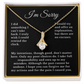 Apology Gift Necklace Message, I'm Sorry Card with Jewelry