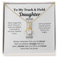 EllePendants To My Track and Field Daughter Necklace, Father Daughter Necklace, Mother Daughter Necklace, Daughter Birthday, Heart Jewelry, Gold Jewelry, Interlocking Hearts, Message Card Necklace