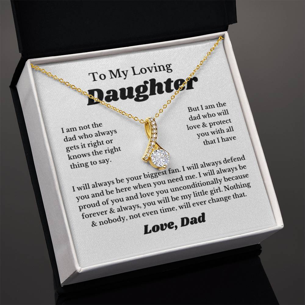 To My Daughter Ribbon Necklace Gift From Dad, Jewelry
