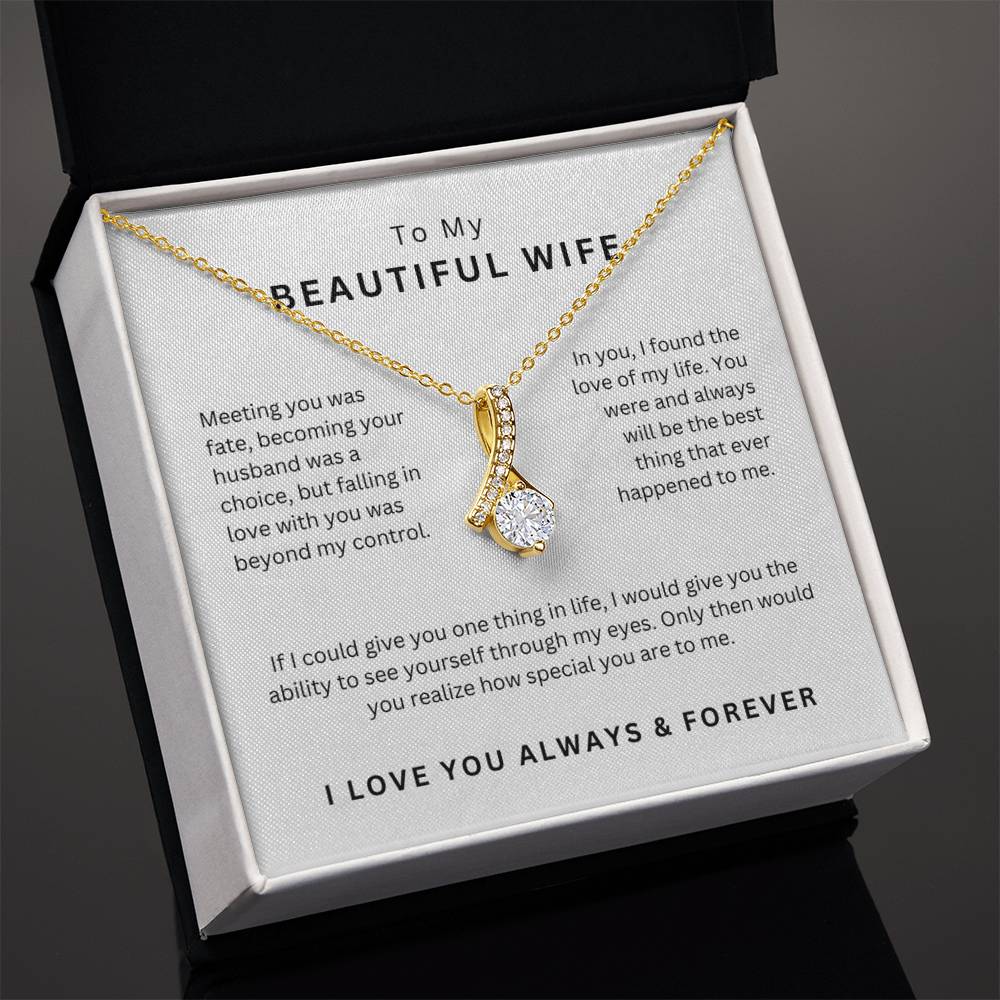 Jewelry Gift For Her, To My Wife Necklace With Message Card, Wife Gift From Husband, Anniversary Gift for Wife Christmas gift