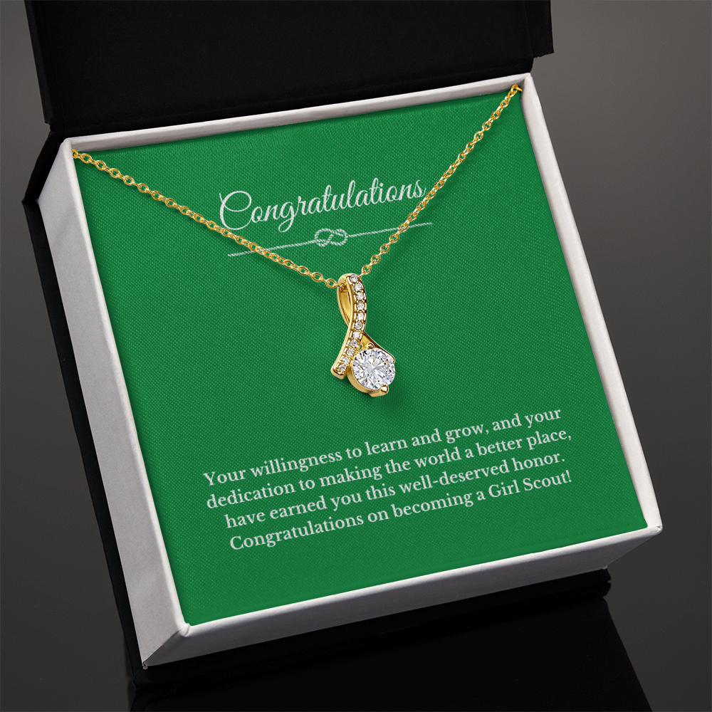 Ribbon Girl Scout Gift Necklace.