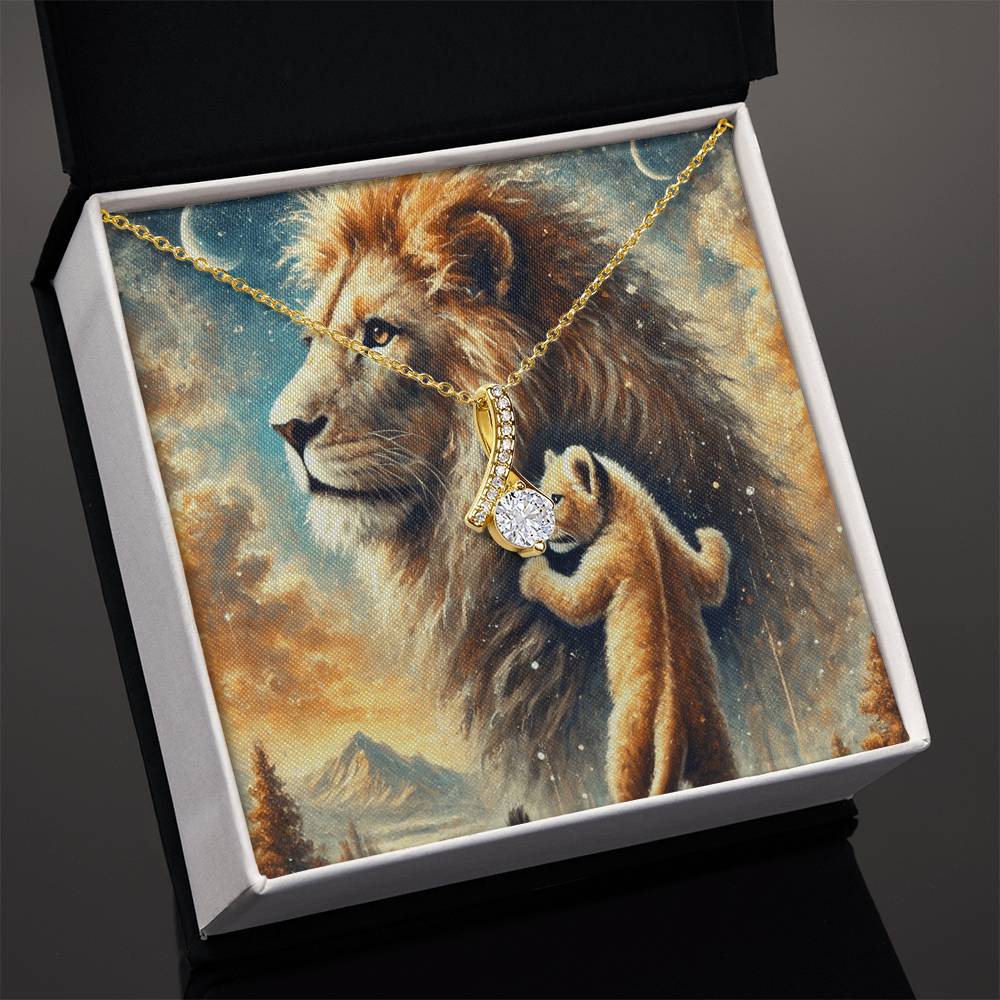 Lion Necklace, Silver or Gold Lion Necklace, Wild Animal Necklace, From Dad Necklace, Jewelry, Daughter Son Gift