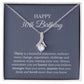 30th Birthday Necklace, Birthday Ribbon Necklace, Birthday Gifts For Woman, Birthday Card, Pendant Necklace