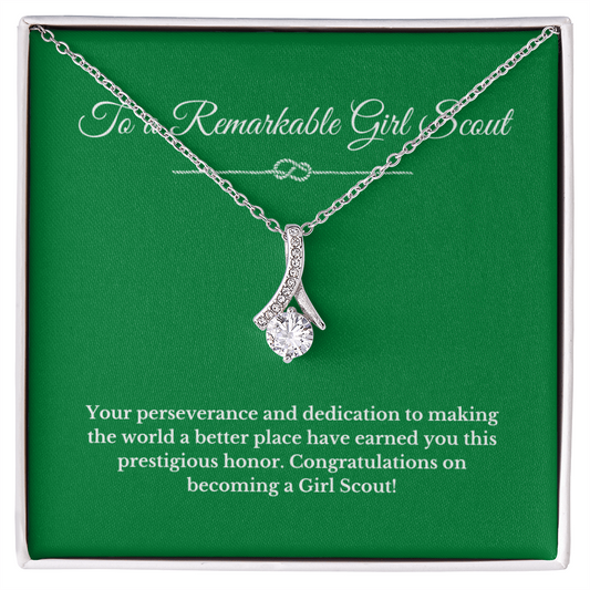 Ribbon Girl Scout Gift Necklace