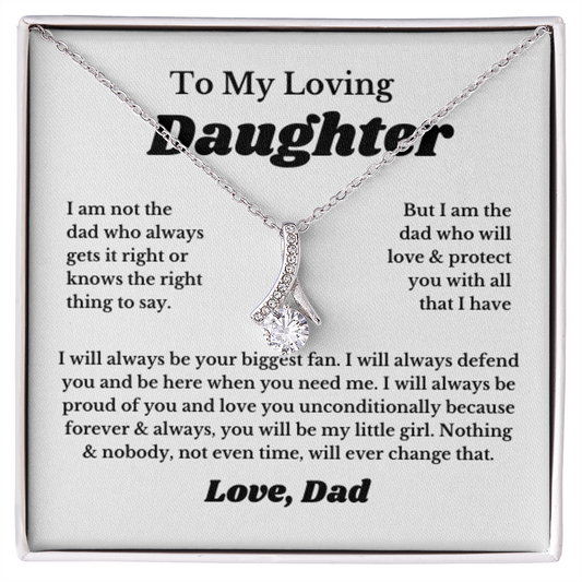 To My Daughter Ribbon Necklace Gift From Dad, Jewelry