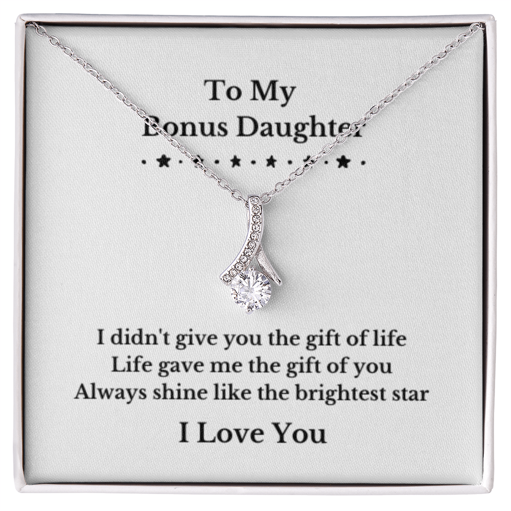 To My Bonus Daughter Necklace, Jewelry Gift