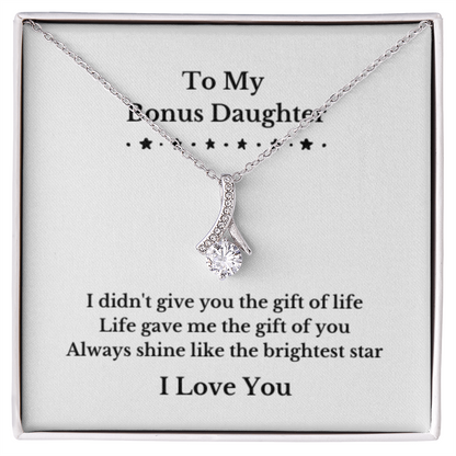 To My Bonus Daughter Necklace, Jewelry Gift