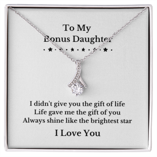To My Bonus Daughter Necklace, Jewelry Gift