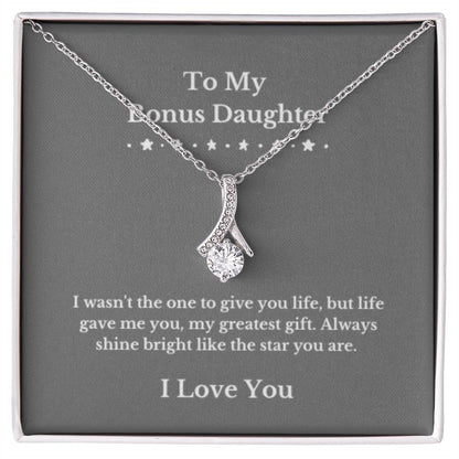 To My Bonus Daughter Necklace, Jewelry Gift From Parents Bright Star Necklace, Step Daughter Gift