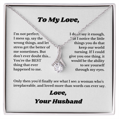 Gifts for Love, Necklace for Wife From Husband, Anniversary Jewelry, Christmas Birthday for Her, To My Soulmate Gift, Wifey