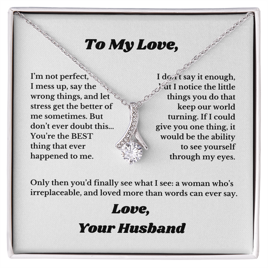 Gifts for Love, Necklace for Wife From Husband, Anniversary Jewelry, Christmas Birthday for Her, To My Soulmate Gift, Wifey