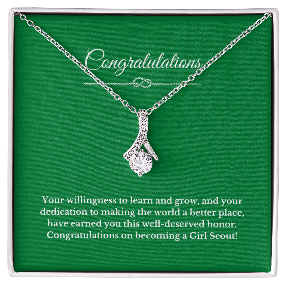 Ribbon Girl Scout Gift Necklace.