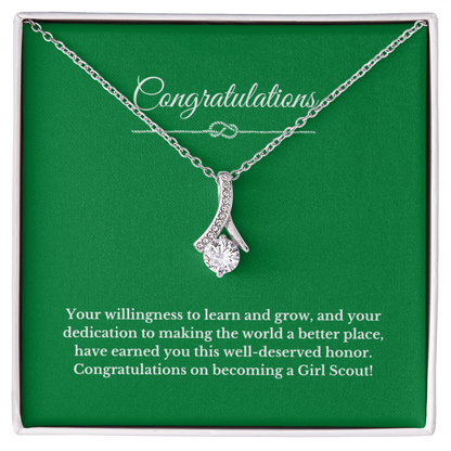 Ribbon Girl Scout Gift Necklace.